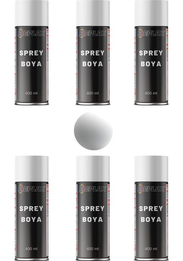 6 Adet Ral 9003 Mat Beyaz Sprey Boya 400 Ml.