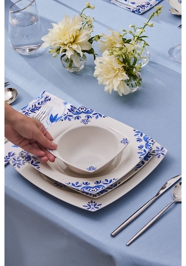 Karaca  Square Bone Miranda 24 Parça 6 Kişilik Yemek Takımı