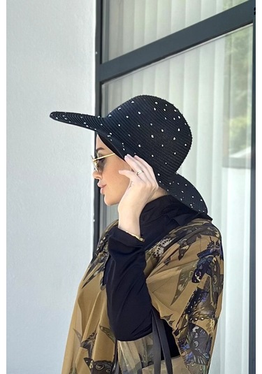 Remsa Taşlı Hasır Şapka Rş-96 Siyah Siyah
