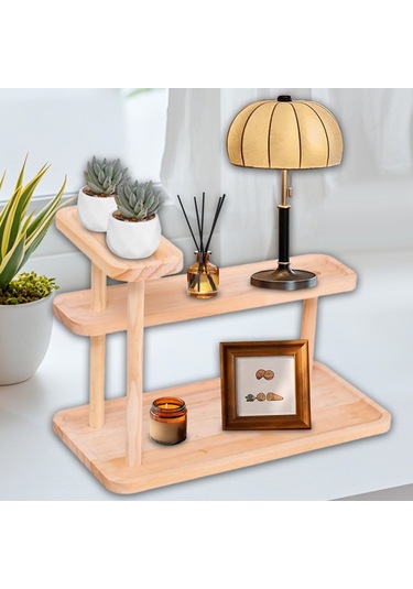 Homyl Masaüstü Düzenleyici Rustik Çok Amaçlı Kozmetik Kiler Kahverengi