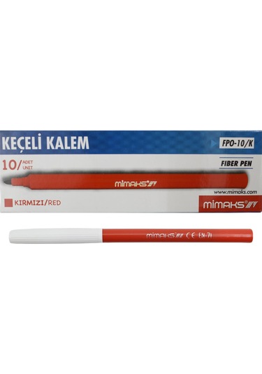 Mimaks Ofis Tipi Keçeli Kalem Kırmızı 10 Lu Kutu