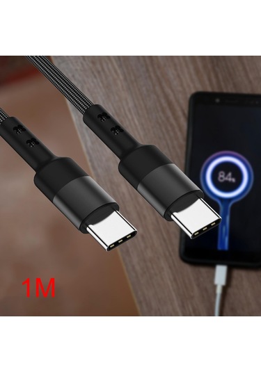 Suntek USB C Veri Kablosu 3.8 MM 100 CM Siyah