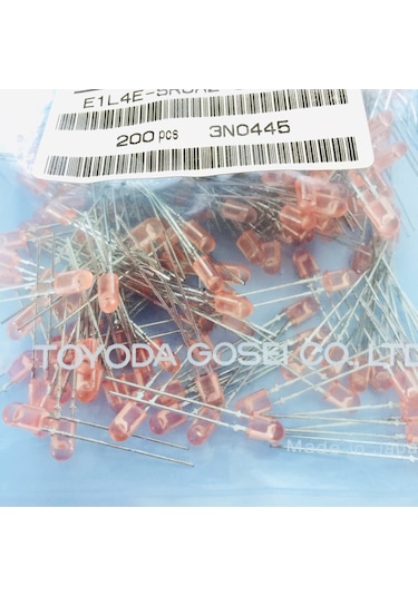 4mm Bacaklı Kırmızı Oval Led Diyot - Toyoda-gosei Marka- 200 Adet