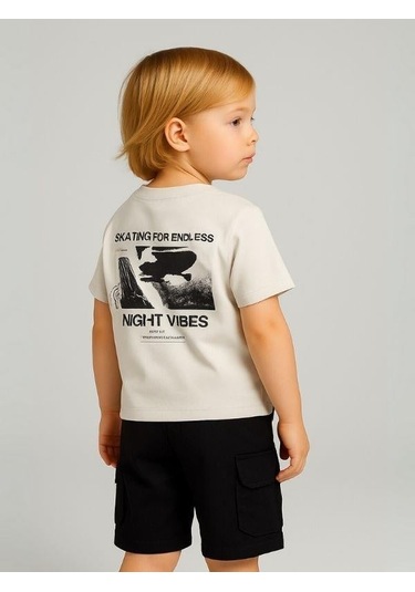 Erkek Bebek Pamuklu Kumaş Cepli Şort-16008 Siyah