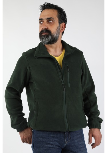 Erkek Fermuarlı Polar Yeşil