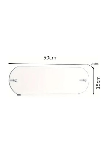 Kitap Dergi Rafı Oval Kenar Pleksi 50x15x3.5cm Diğer