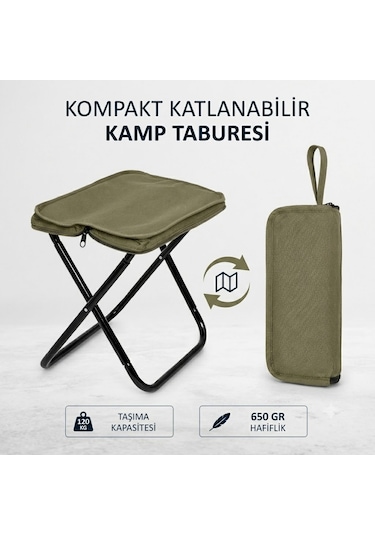 Katlanabilir Kamp Taburesi Argeus Pad Ultra Portatif Haki