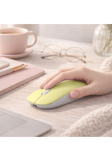 Type-c Şarjlı Bluetooth Mouse Apple Uyumlu MacBook iPad Laptop İnce Gövde Dongle Ve Kablo Dahil 13754