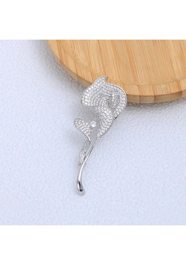 Gelişmiş Lüks 2023 Yeni Lale Çiçek Broşu Zarif Tasarım Gül Beyaz N2-5-4263 N2-5-4263 Çok Renkli