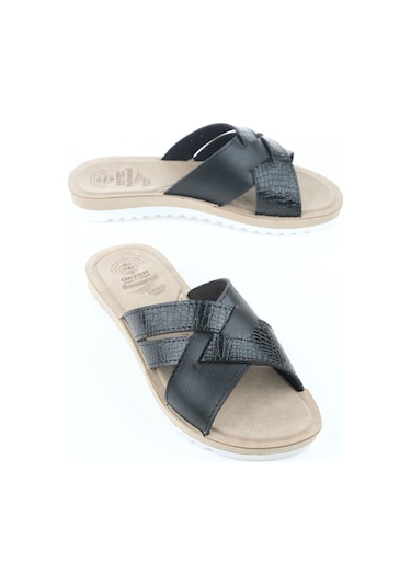 Gezer Yazlık Kadın Anatomical Yumuşak Taban Terlik Siyah