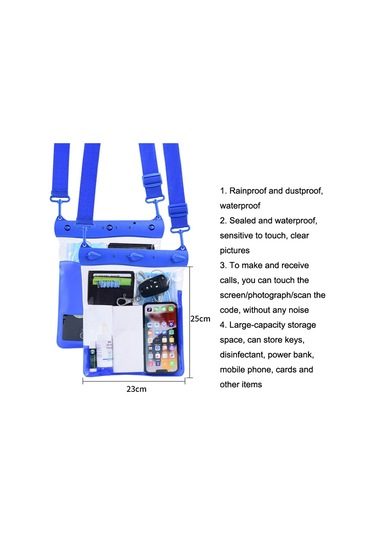 Tteoobl T-019a Çeşitli Eşya Saklama Çantası Telefon Su Geçirmez Omuz Çantası, Boyut: Bir Kod Mavi Mavi