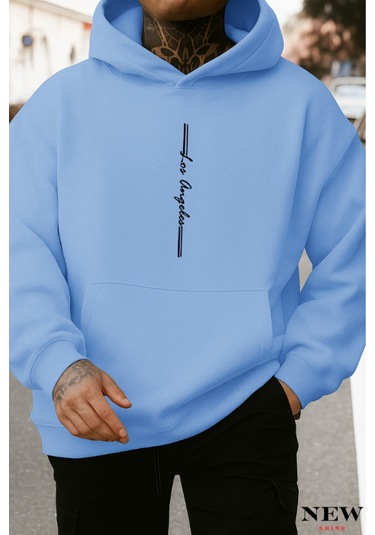 Los Angeles Baskılı Sweatshirt Bebe Mavisi