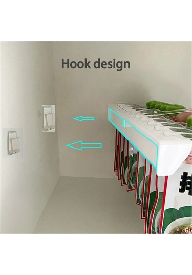 Suofeng Duvar Tipi Baharat Saklama Ünitesi - 3/6/10 Raflı Pratik Ve Şık Baharat Organizatörü, Mutfak Düzeni İçin İdeal Yeşil