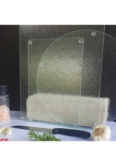 Decorita Buzlu Cam Kesme Tablası 3'lü Takım