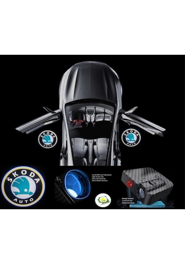 Skoda Kapı Altı Logo Lamba Pilli Sensörlü Kolay Montaj