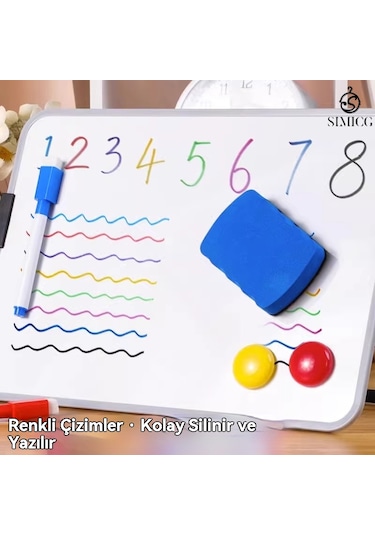 A4 Çift Taraflı Küçük Kara Tahta Silinebilir Kara Tahta Mesaj Çizim Tahtası Siyah