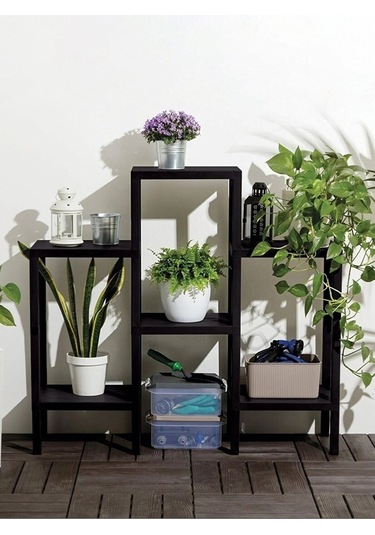 6 Raflı Antrasit Raf Ünitesi Çok Amaçlı Düzenleyici Modüler Raf