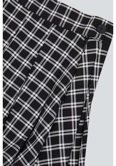 (KIDS GIRL) PİLELİ DOKUMA KISA ETEK BEYAZ ÇİZGİLİ Beyaz