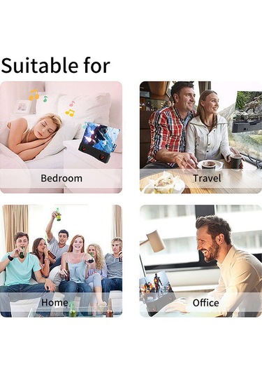 Tenfowee F12 Bluetooth Hoparlörlü 12 İnç Hd Ekran Büyütücü - Usb/18650 Pil İle Çalışır Pil Dahil Değil