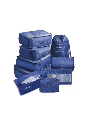 Yifomall Siyah Seyahat Organizer Seti 9 Parça - Çanta İçindeki Giysi Ve Eşya Bölücü Poşetler, Pratik Ve Dayanıklı Malzeme