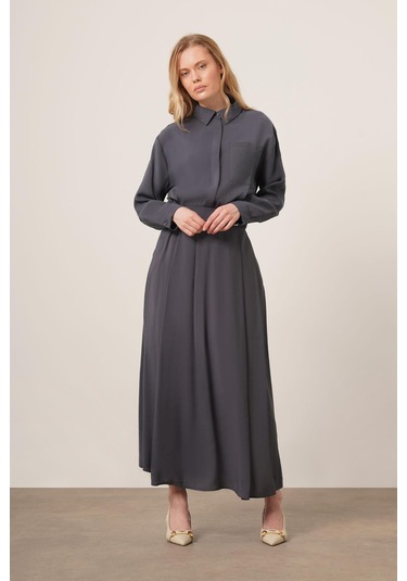 Ftz Women Kadın Modal Etekli Takım Füme 30714 Füme