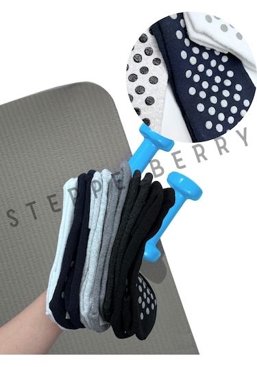 6'lı Erkek Pilates Yoga Çorabı Çok Renkli