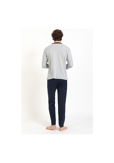 Erkek 2045 Uzun Kol Süprem Pijama Takımı Gri Gri