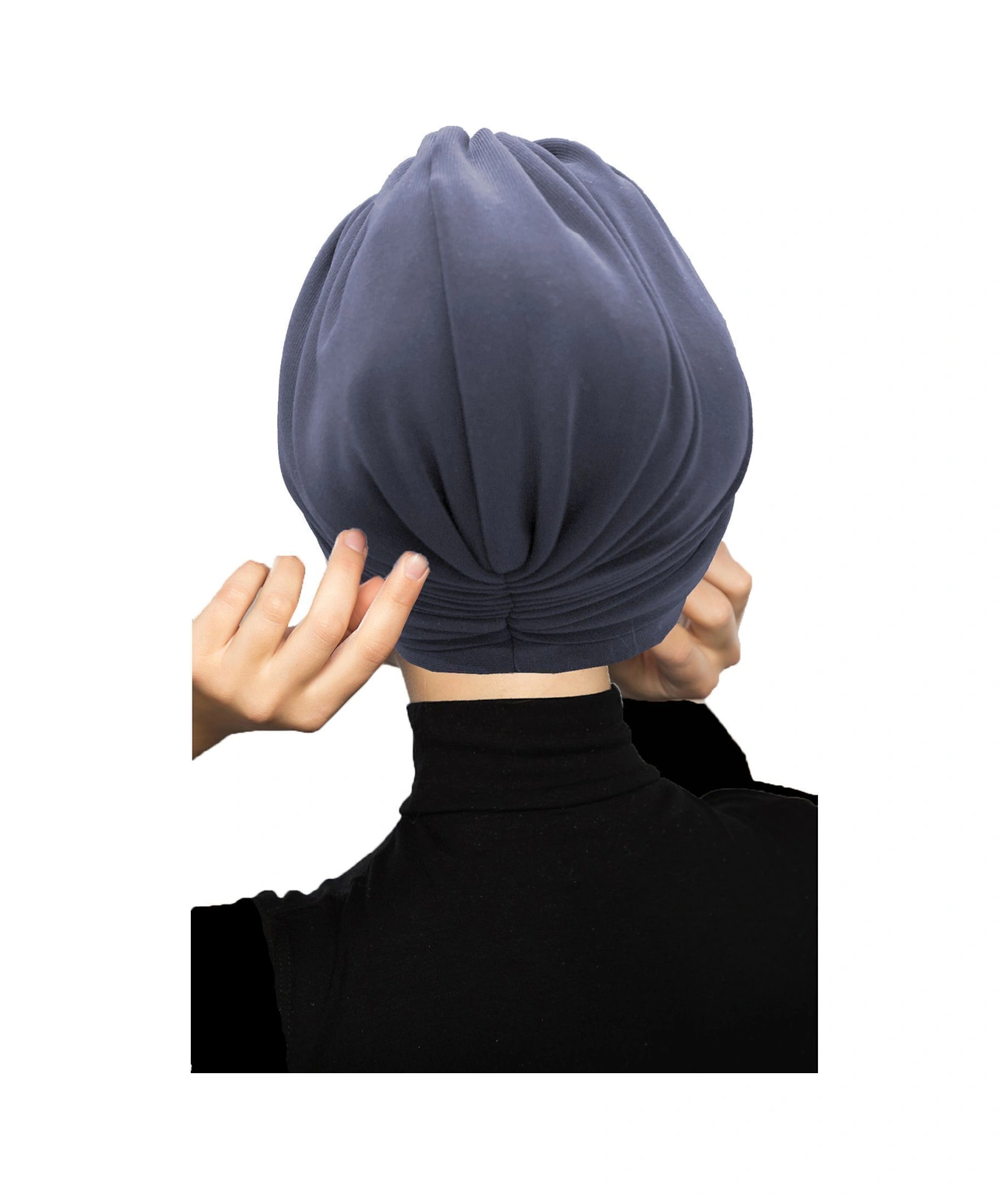 Çift Katlı Astarlı Hazır Koyu Gri Türban Tesettür Dış Ve Havuz Bonesi Koyu Gri