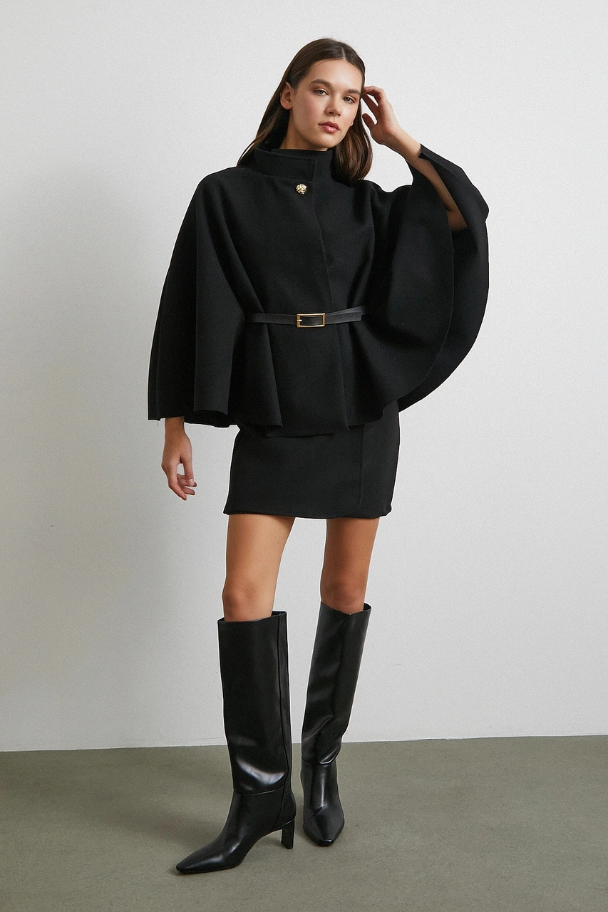 Kemer Kaşe Panço Siyah Siyah