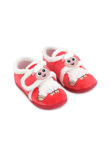 Gezer Kız Çocuk Bebe Cırtlı Ayarlanabilir Günlük Okul Kreş Panduf Ayakkabı Kırmızı