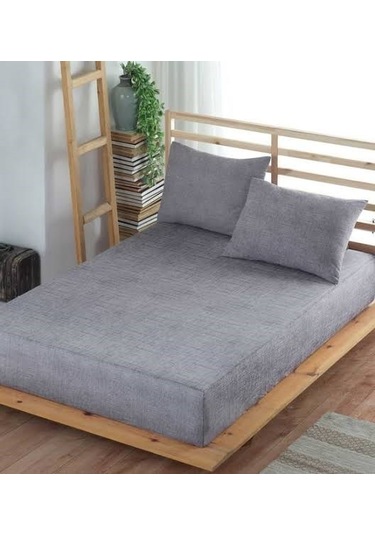 Tek Veya Çift Kişilik Lastikli Çarşaf Gri
