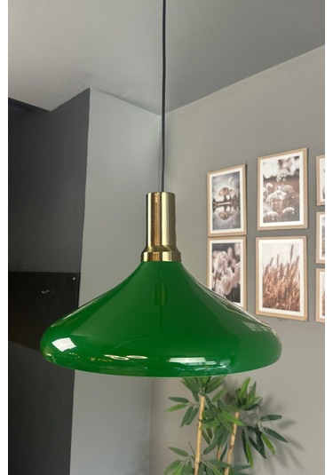 Champion Yeşil Eskitme Fener Başlık Tekli Avize Sarkıt Salon Mutfak Butik Aydınlatma Avizeler Yeşil