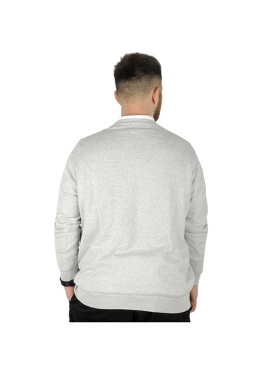 Mode Xl Büyük Beden Kazak V Yaka 22206 Gri 001