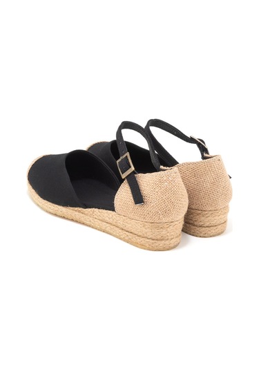 Star Tombis Gerçek Elişi Hasır Jüt Bantlı Günlük Kız Çocuk Espadril Handmade Siyah