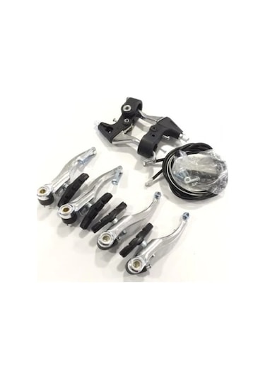 Bisiklet Fren Takımı V-Brake Alüminyum Set - Siyah - Gri