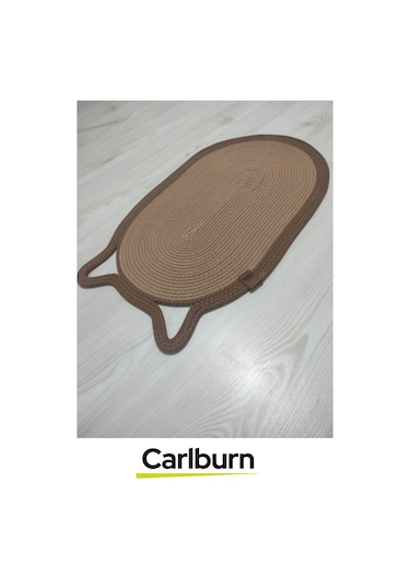 Özel Üretim Zemin Dostu Kaymaz %100 Doğal Jüt İp Dekoratif Kedi Kulaklı Tırmalama Paspası 40x70cm