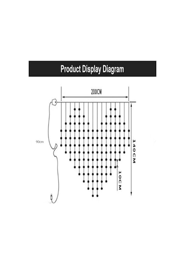Kalp Şekilli 2 Metre 124 Led 8 Mod Saçaklı Led Işık RGB