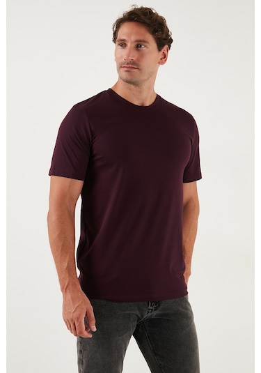 Buratti Pamuklu Regular Fit Bisiklet Yaka Erkek T Shirt 59020204 Vişne