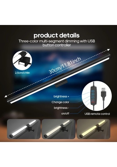 Dashanshop Amıll Modern Led Masa Lambası 3000 4000 6500k Aydınlatma Oyun Ofis Için Ayarlanabilir Usb 3000/4000/6500k