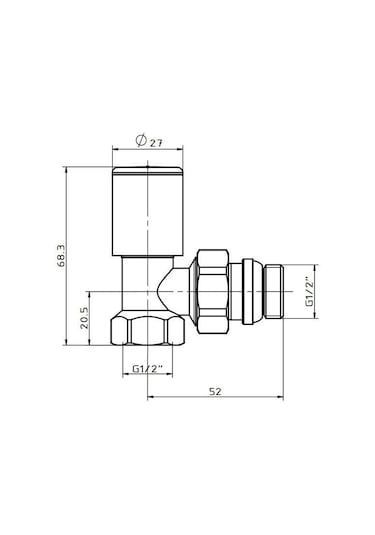 Fause Radyatör Havlupan Vanası Köşe Tip 1/2'' Siyah Kvn101-b