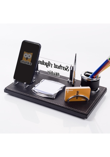 Barselona Ofis Masaüstü İsimlik Seti İş Yeri Masa İsimliği