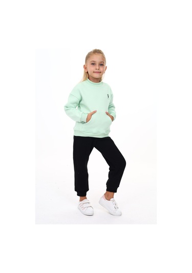 Toontoy Kız Çocuk Nakışlı Eşofman Takım Mint Yeşili