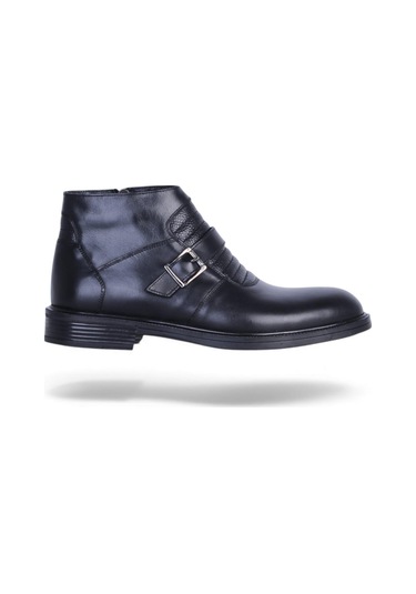 Censay 159 Siyah Garne Zigana Erkek %100 Deri Kürklü Bot Siyah