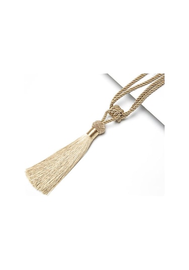 Bej 1 Adet El Yapımı Yüksek Kaliteli Perde Tiebacks El Dokuma Holdbacks Ev Dekoratif Püsküller Tiebacks 12 Renk