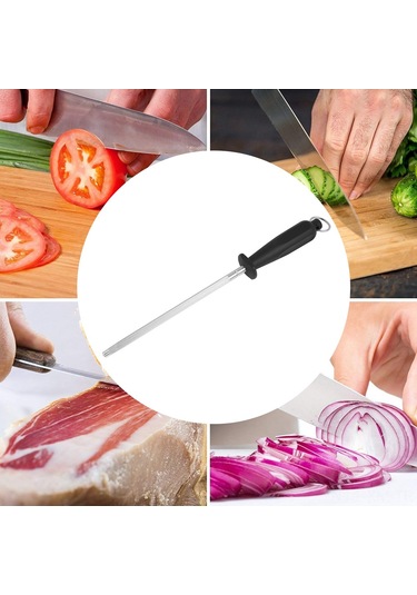 Ximistore9 Stahl Gıda Bıçaklarını Keskinleştirici Çubuk, Ergonomik Kaymazsız Kuru, Ev Mutfak, Dayanıklı Paslanmaz Çelik