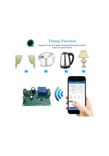 Teltree Akıllı Wifi Anahtarı Modülü - Ewelink Uyumlu, Google Home/alexa Destekli, Zamanlayıcılı Motor Ve Kapı Kontrolü 1-gang
