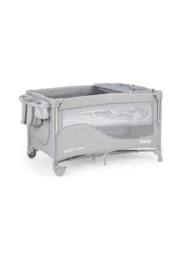 Pretty Plus Anne Yanı & Oyun Parkı Park Yatak Gri