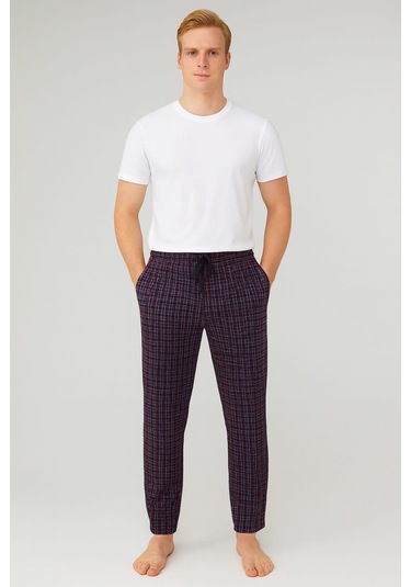 Erkek Desenli Cepli % 100 Pamuk Tek Alt Lacivert-kırmızı Lacivert - Kırmızı