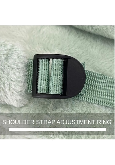 Maoyaya Çocuklar İçin Sevimli Çizgi Film Omuz Çantası - Yeşil, Peluş Karakterli Yeşil