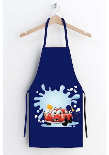Ays Home Lacivert Araba Desen Çocuk Mutfak Boyama Önlüğü